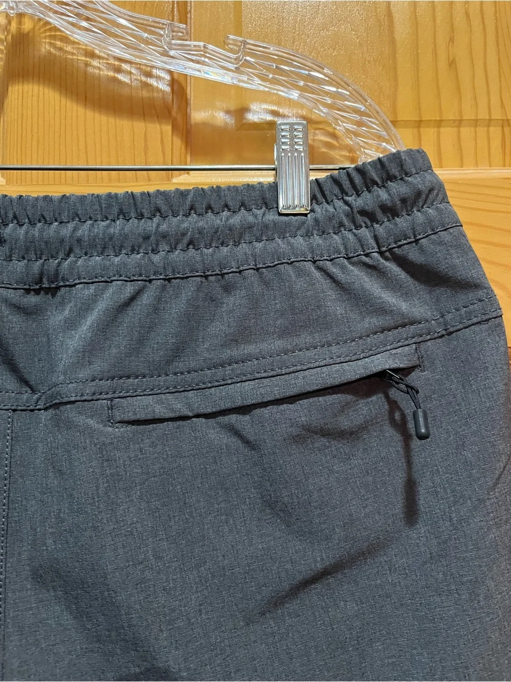 Men's Elastic-Waist Gray Casual Shorts